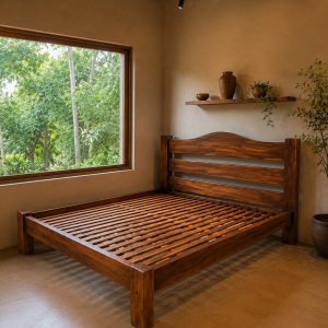 Cama Casal em Madeira Maciça Rústica
