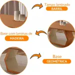 Mesa para Sala de Jantar Ane 220cm Madeira Tampo Barril Laminado Moderna Mobília - Marrom Chocolate