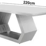 Mesa para Sala de Jantar Ane 220cm Madeira Tampo Barril Laminado Moderna Mobília - Marrom Chocolate