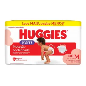 Fralda Calça Huggies Proteção Acolchoada M 100 unidades